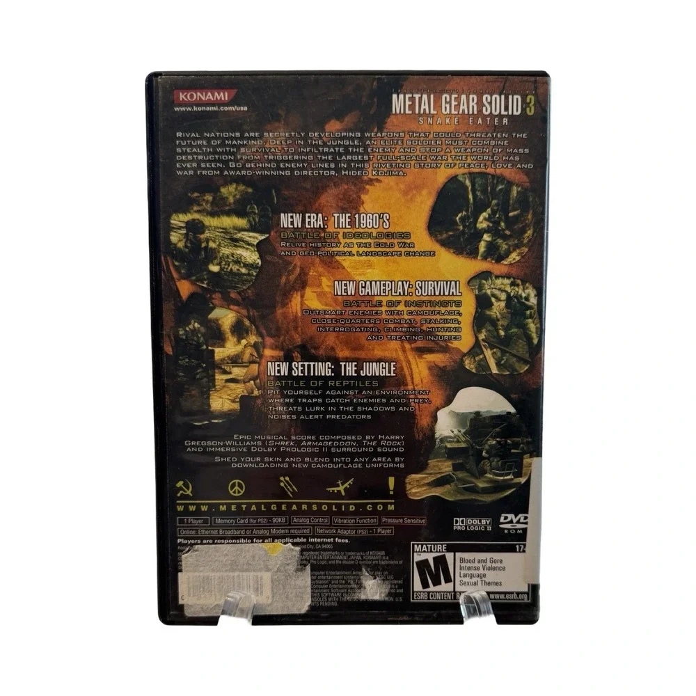 Metal Gear Solid‎ 3 Snake Eater Sony PlayStation 2 PS2 Konami Hideo Kojima SLUS